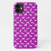 Greyhound Silhouettes - Wit op Roze (B41AAA) Case-Mate iPhone Case (Achterkant)