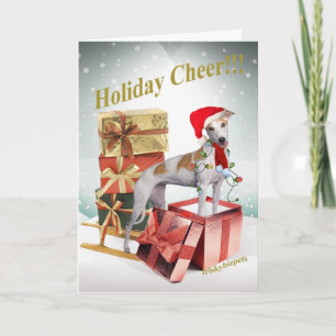 Greyhound Sleigh en geschenken Feestdagen Kaart