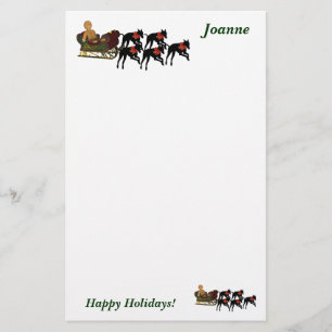 Greyhound Sleigh kerst-gepersonaliseerde feestarti Briefpapier