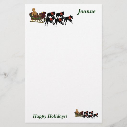 Greyhound Sleigh kerst-gepersonaliseerde feestarti Briefpapier (Voorkant)