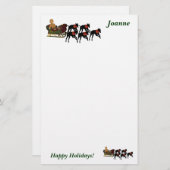 Greyhound Sleigh kerst-gepersonaliseerde feestarti Briefpapier (Voorkant / Achterkant)