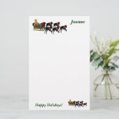 Greyhound Sleigh kerst-gepersonaliseerde feestarti Briefpapier (Staand voorkant)