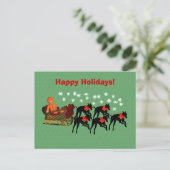 Greyhound Sleigh Kerstvakantie Briefkaart (Staand voorkant)