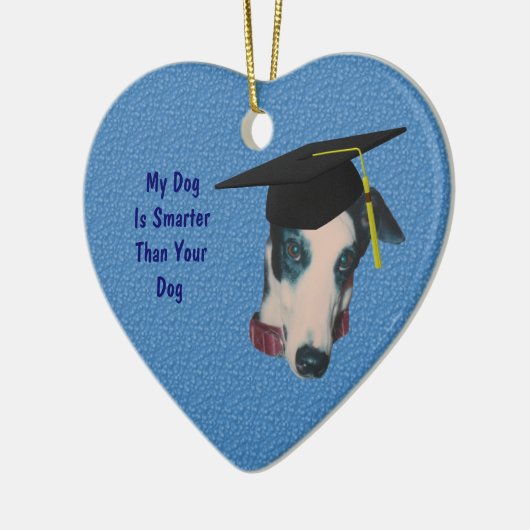 Greyhound Smarter Funny Dog Ornament (Links)