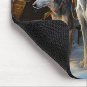 Greyhound Sneeuw Slede Kerst Decoratie Muismat (Hoek)