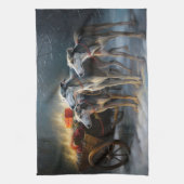 Greyhound Sneeuw Slede Kerst Decoratie Theedoek (Verticaal)