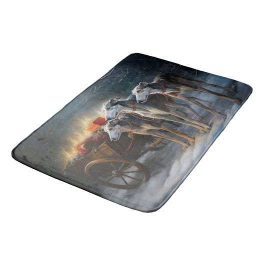 Greyhound Snowy Sleigh Kerstmisdecor Badmat (Gekanteld)