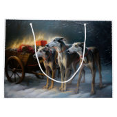Greyhound Snowy Sleigh Kerstmisdecor Groot Cadeauzakje (Achterkant)