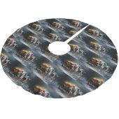 Greyhound Snowy Sleigh Kerstmisdecor Kerstboom Rok (Gekanteld)