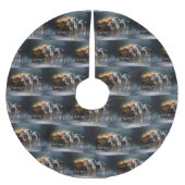 Greyhound Snowy Sleigh Kerstmisdecor Kerstboom Rok (Voorkant)