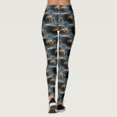 Greyhound Snowy Sleigh Kerstmisdecor Leggings (Achterkant)