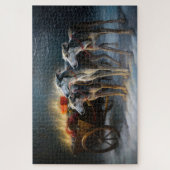 Greyhound Snowy Sleigh Kerstmisdecor Legpuzzel (Verticaal)