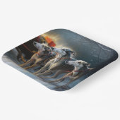 Greyhound Snowy Sleigh Kerstmisdecor Papieren Bordje (Gebogen)