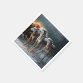 Greyhound Snowy Sleigh Kerstmisdecor Servet (Hoek)