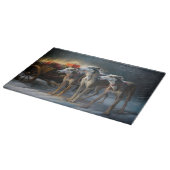 Greyhound Snowy Sleigh Kerstmisdecor Snijplank (Hoek)