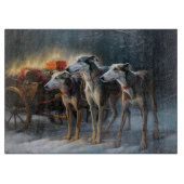 Greyhound Snowy Sleigh Kerstmisdecor Snijplank (Voorkant)