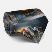 Greyhound Snowy Sleigh Kerstmisdecor Stropdas (Opgerold)