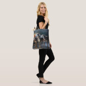 Greyhound Snowy Sleigh Kerstmisdecor Tote Bag (Op model)