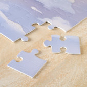 Greyhound Snowy Village Santa Hat Christmas Art Legpuzzel (Zijkant)