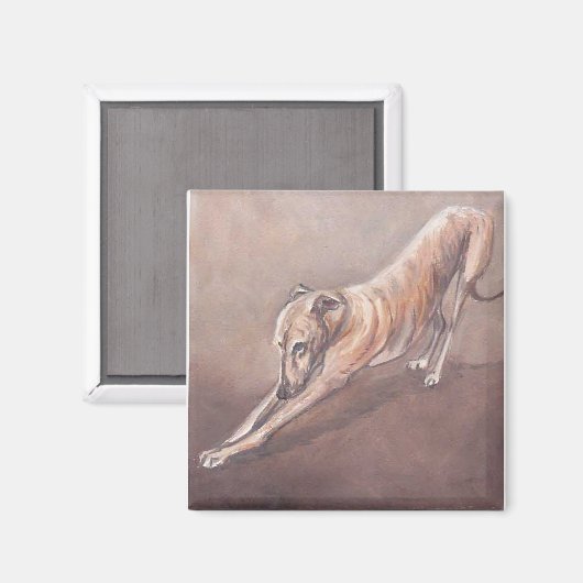Greyhound Stretch Hond Art Magnet (Voorkant / Achterkant)