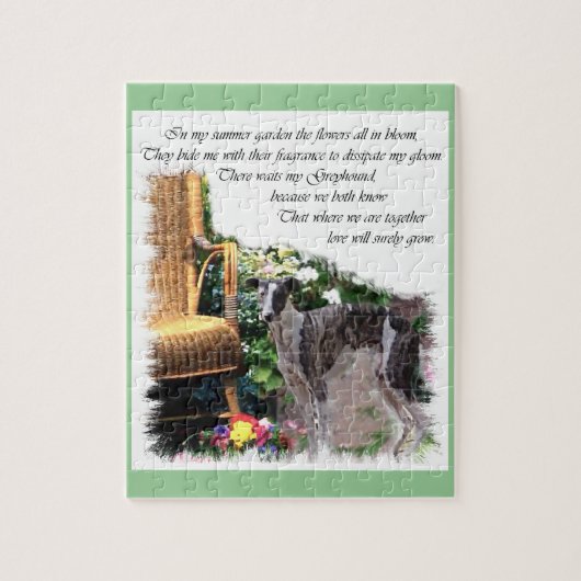 Greyhound Summer Garden Legpuzzel (Verticaal)