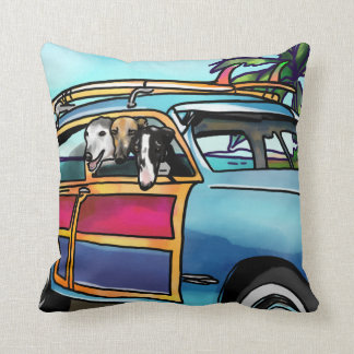Greyhound Surf Dogs in Hawaii Kussen