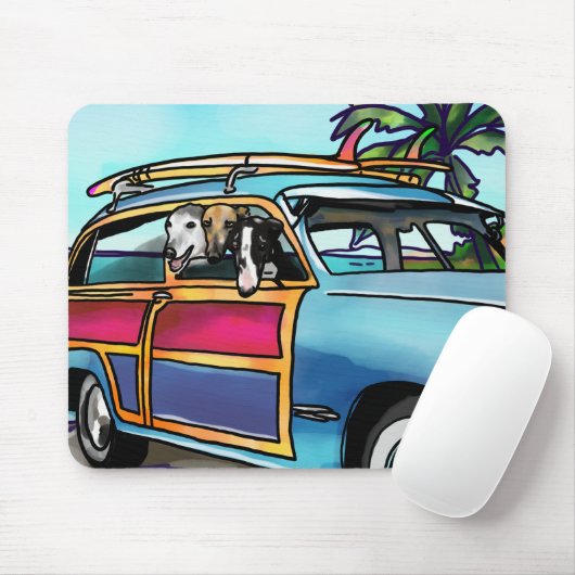 Greyhound Surf Dogs in Hawaii Muismat (Met muis)