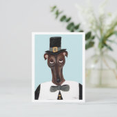 Greyhound Thanksgiving Pelgrim Briefkaart (Staand voorkant)