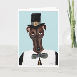 Greyhound Thanksgiving Pelgrim Kaart