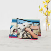 Greyhound Three Dimensional Wenskaart Kaart (Gele Bloem)