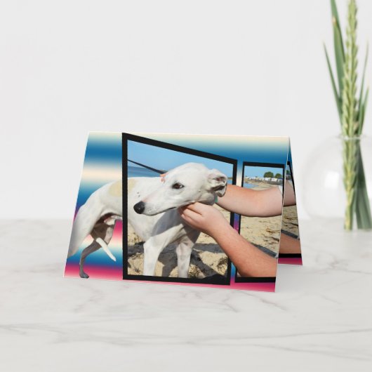 Greyhound Three Dimensional Wenskaart Kaart (Voorkant)