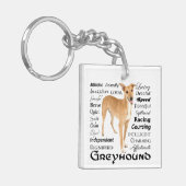 Greyhound Traits Sleutelhanger (Voorkant Links)