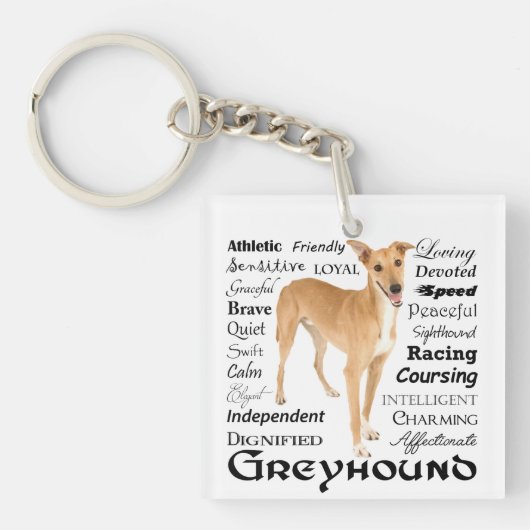 Greyhound Traits Sleutelhanger (Voorkant)