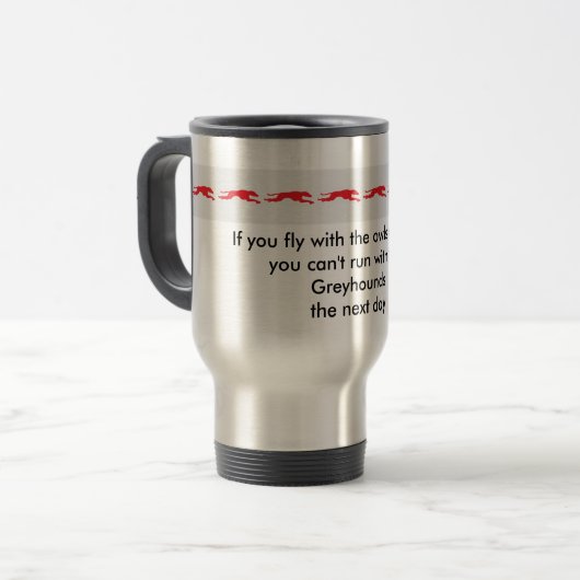 Greyhound Travel Mug Reisbeker (Voorkant links)