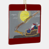 Greyhound Trekt Sinterklaas slee Keramisch Ornament (Rechts)
