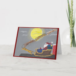 Greyhound trekt slee van Sinterklaas Kaart