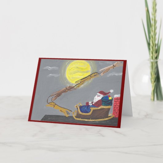 Greyhound trekt slee van Sinterklaas Kaart (Voorkant)