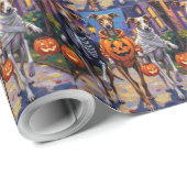 Greyhound Trick-or-Treating in Halloween kostuums Cadeaupapier (Rol Hoek)
