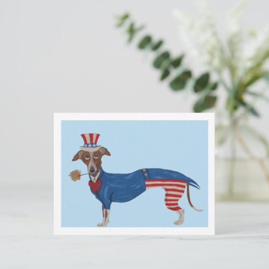 Greyhound Uncle Sam Briefkaart (Staand voorkant)