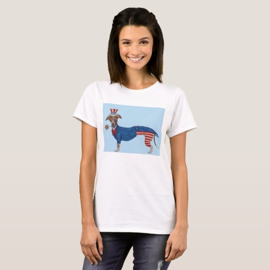 Greyhound Uncle Sam T-shirt (Voorkant volledig)