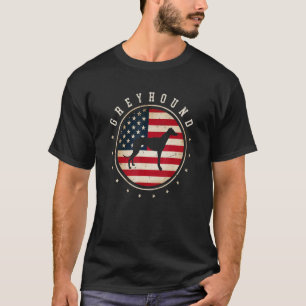 Greyhound Usa Flag 4 juli Dog mam T-shirt
