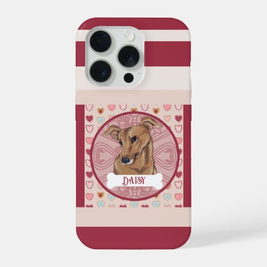 Greyhound Valentine Heart iPhone 11 Pro Case  Hoesje (Achterkant)