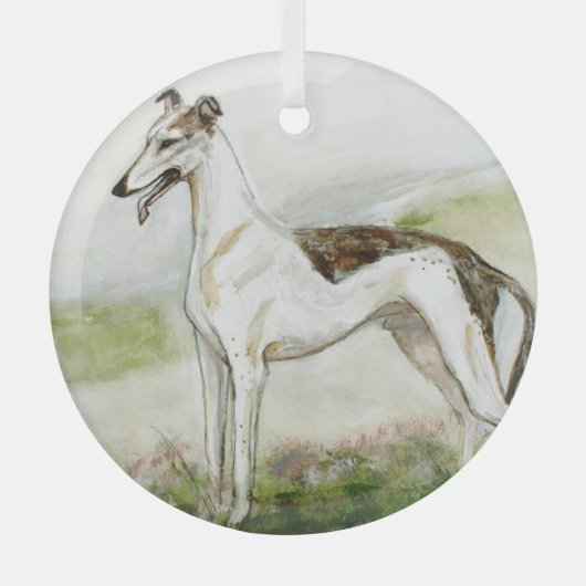 Greyhound van Hevener Glas Ornament (Voorkant)