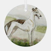 Greyhound van Hevener Glas Ornament (Achterkant)