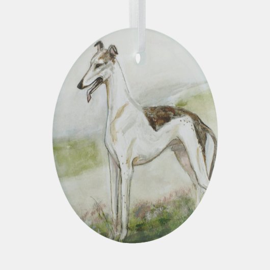 Greyhound van Hevener Glas Ornament (Voorkant Rechts)