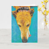 Greyhound Verjaardag Kaart ETS (Gele Bloem)