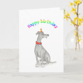 Greyhound verjaardagskaart kaart (Gele Bloem)