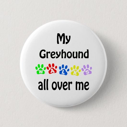 Greyhound wandelingen ontwerp ronde button 5,7 cm (Voorkant)