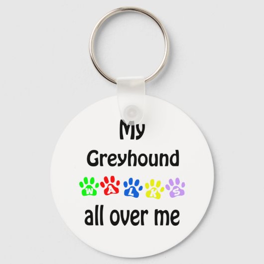Greyhound wandelingen ontwerp sleutelhanger (Voorkant)