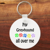 Greyhound wandelingen ontwerp sleutelhanger (Voorkant)